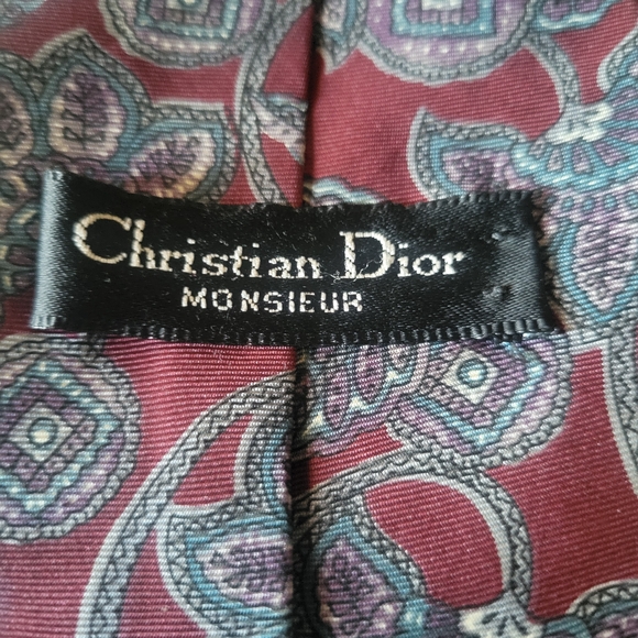 Givenchy Teal and Yellow Patterned Tie - Picture 5 of 9